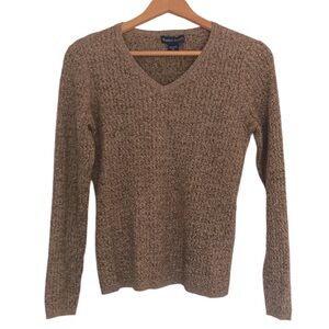 Karen Scott Cable-Knit V-Neck Sweater